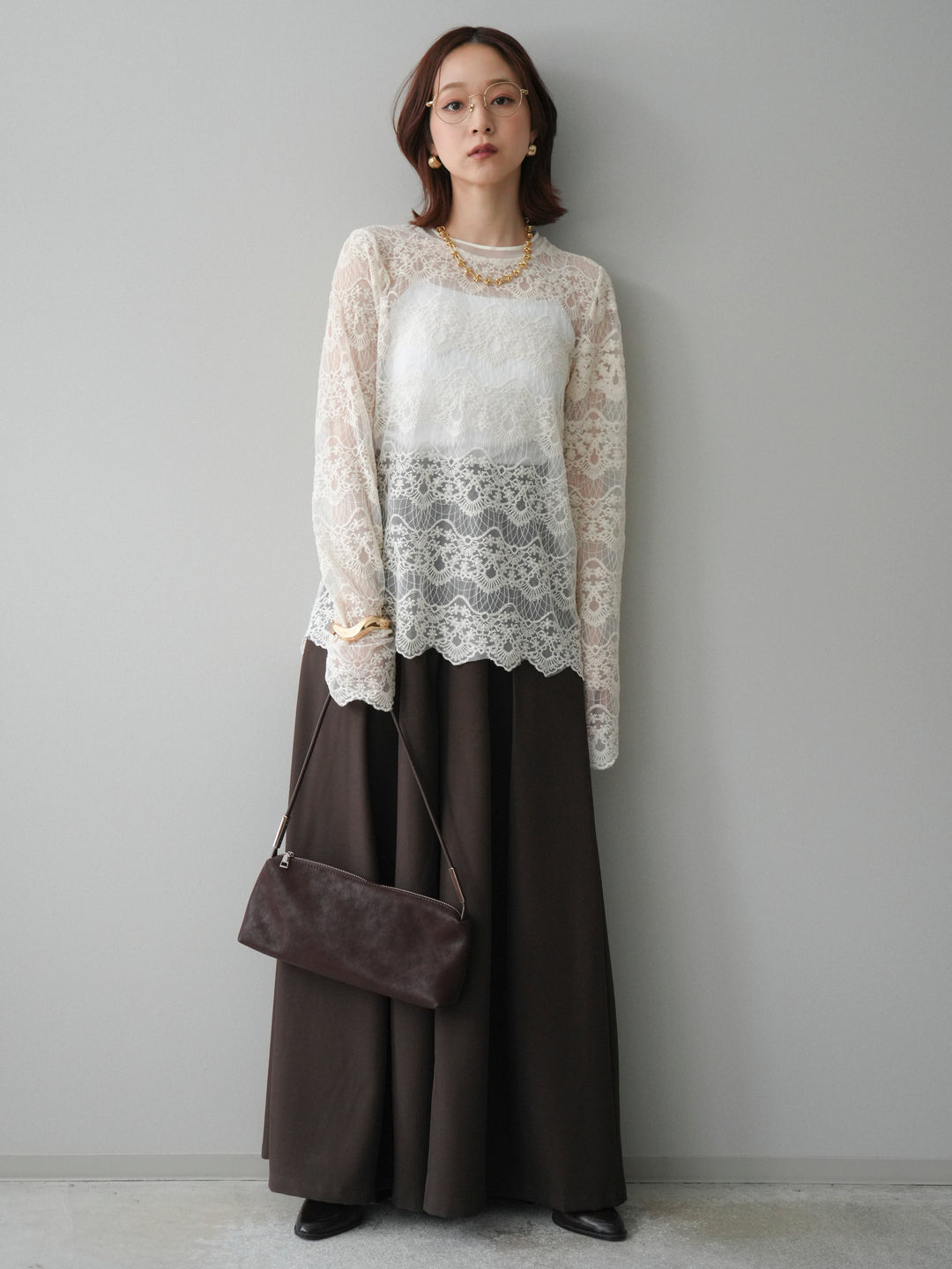 [予約]チュールレーストップス/ivory