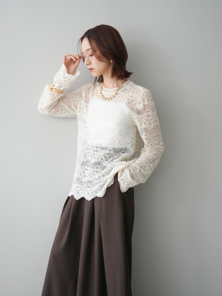 [予約]チュールレーストップス/ivory