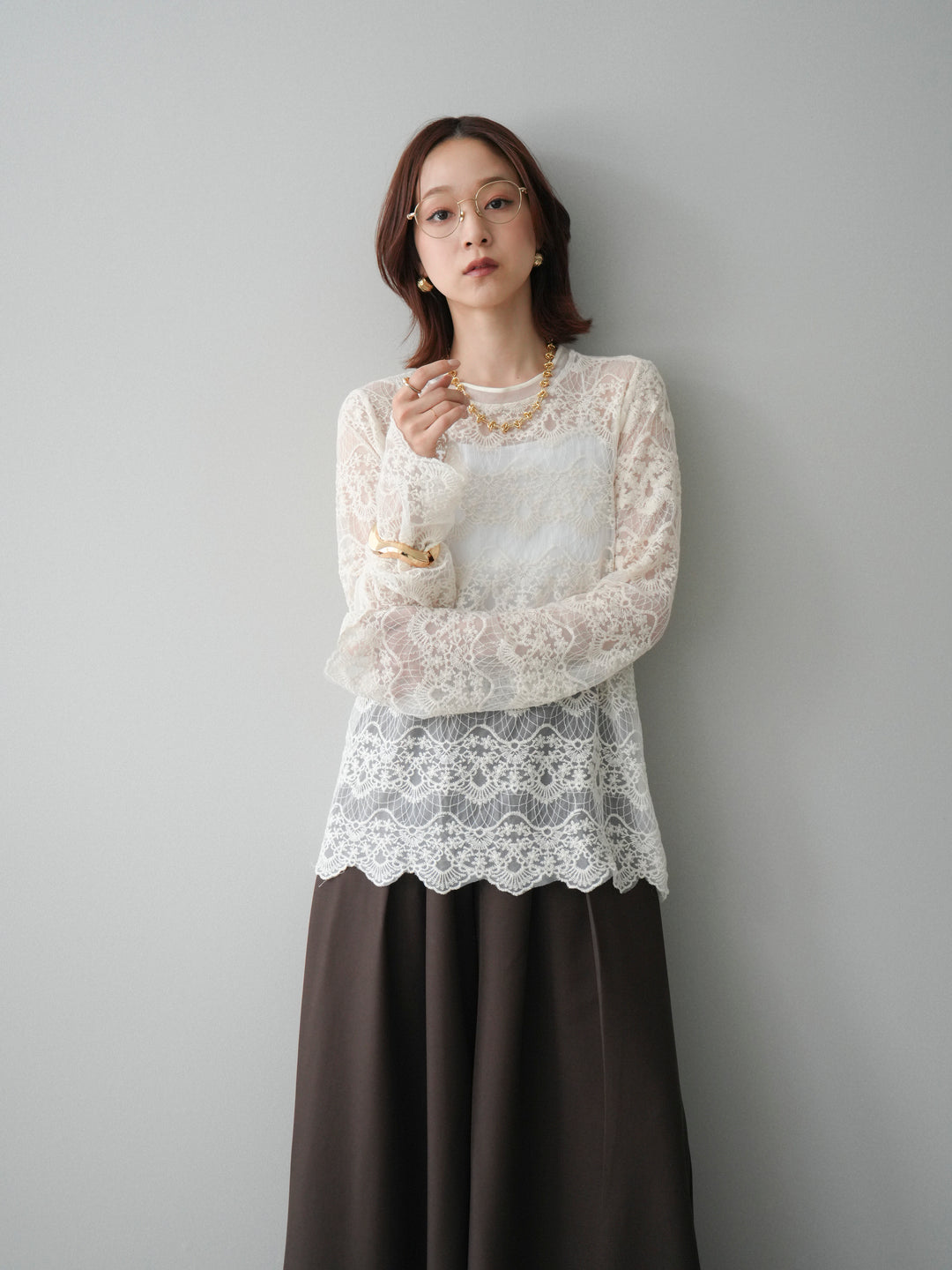 [SET]チュールレーストップス+選べるアクセセット(2set)