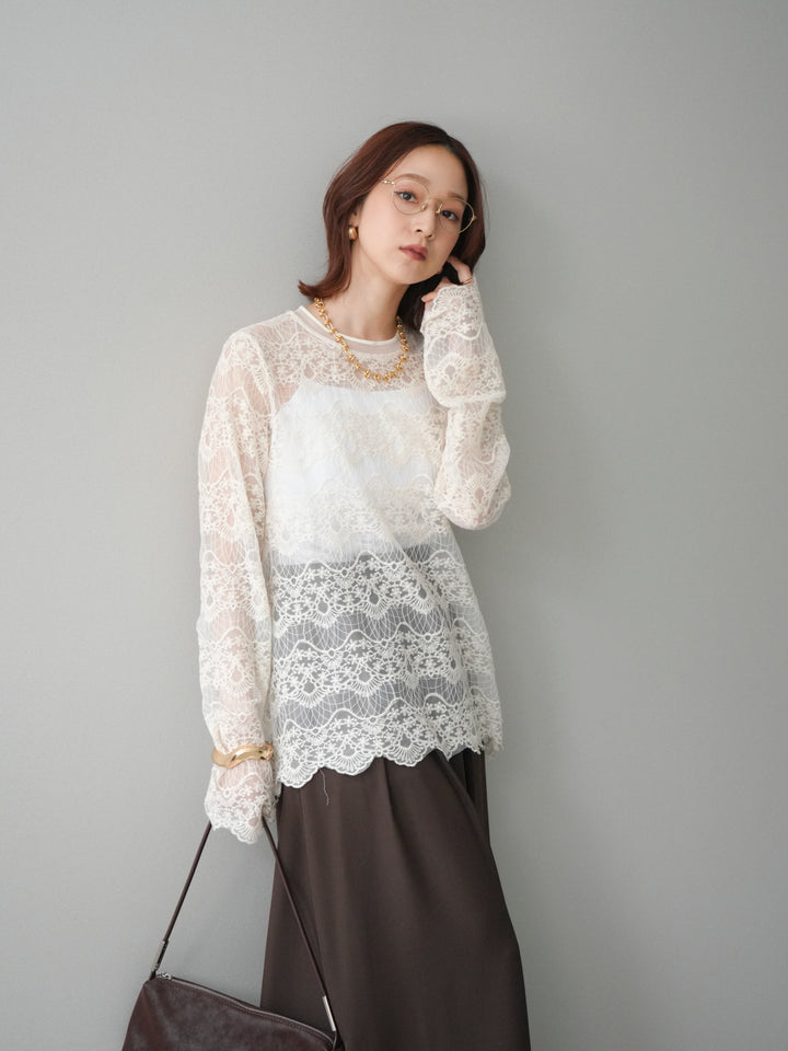 [予約]チュールレーストップス/ivory