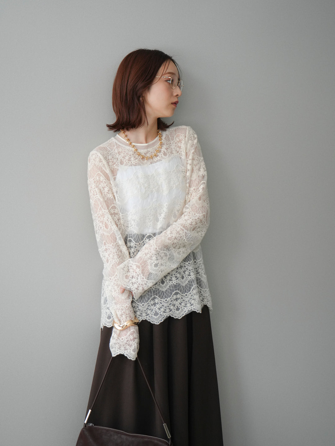 [予約]チュールレーストップス/ivory