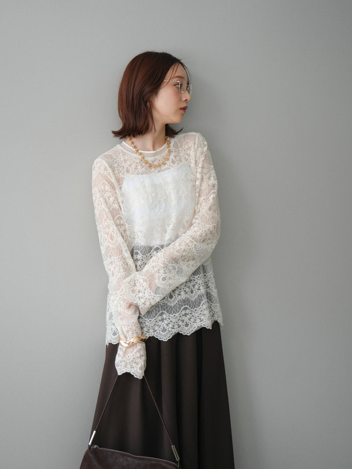 [予約]チュールレーストップス/ivory