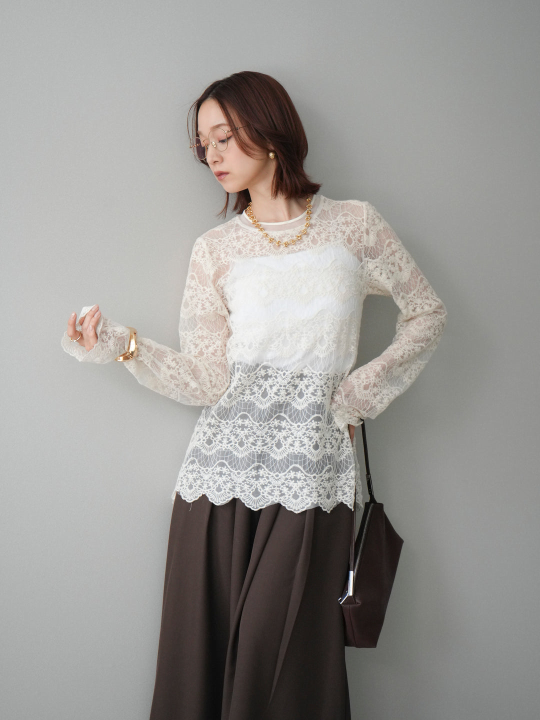 [予約]チュールレーストップス/ivory