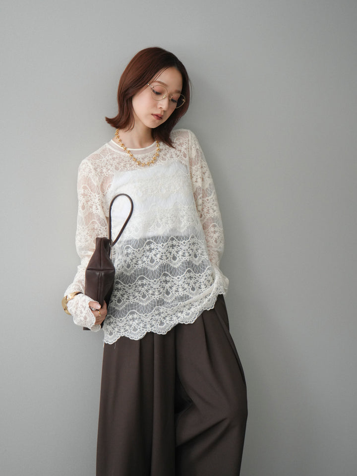 [予約]チュールレーストップス/ivory