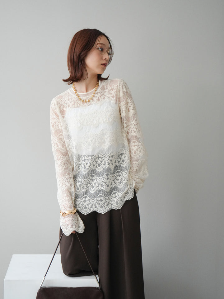 [予約]チュールレーストップス/ivory