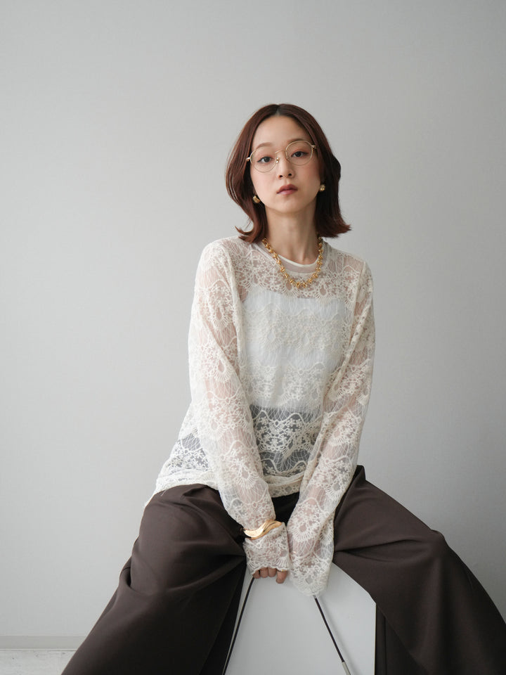 [予約]チュールレーストップス/ivory