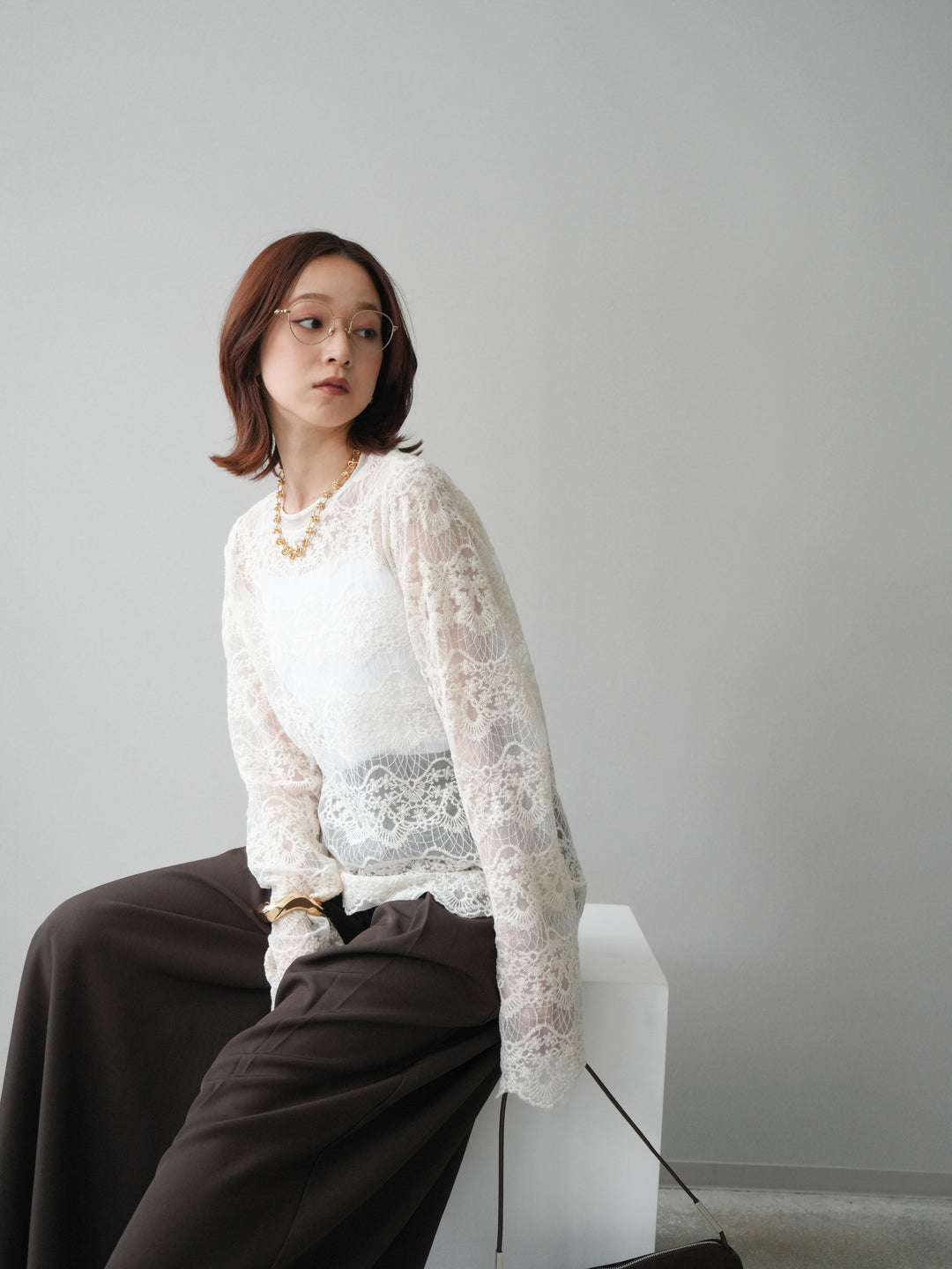 [予約]チュールレーストップス/ivory