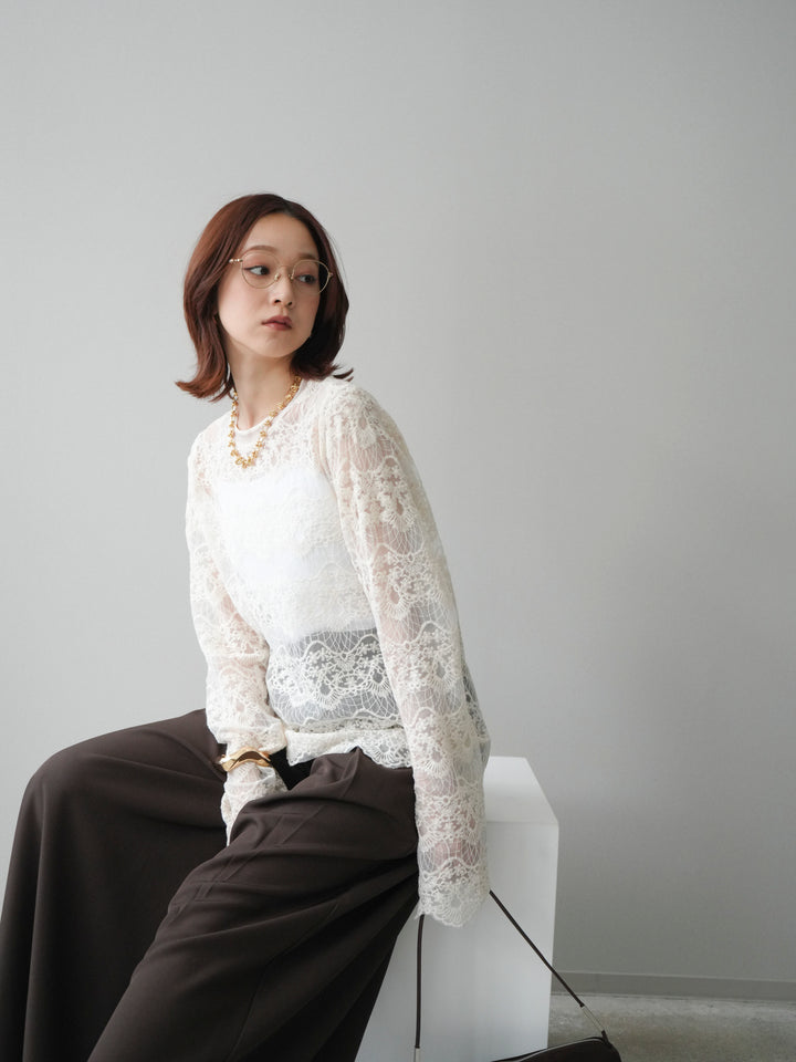 [予約]チュールレーストップス/ivory