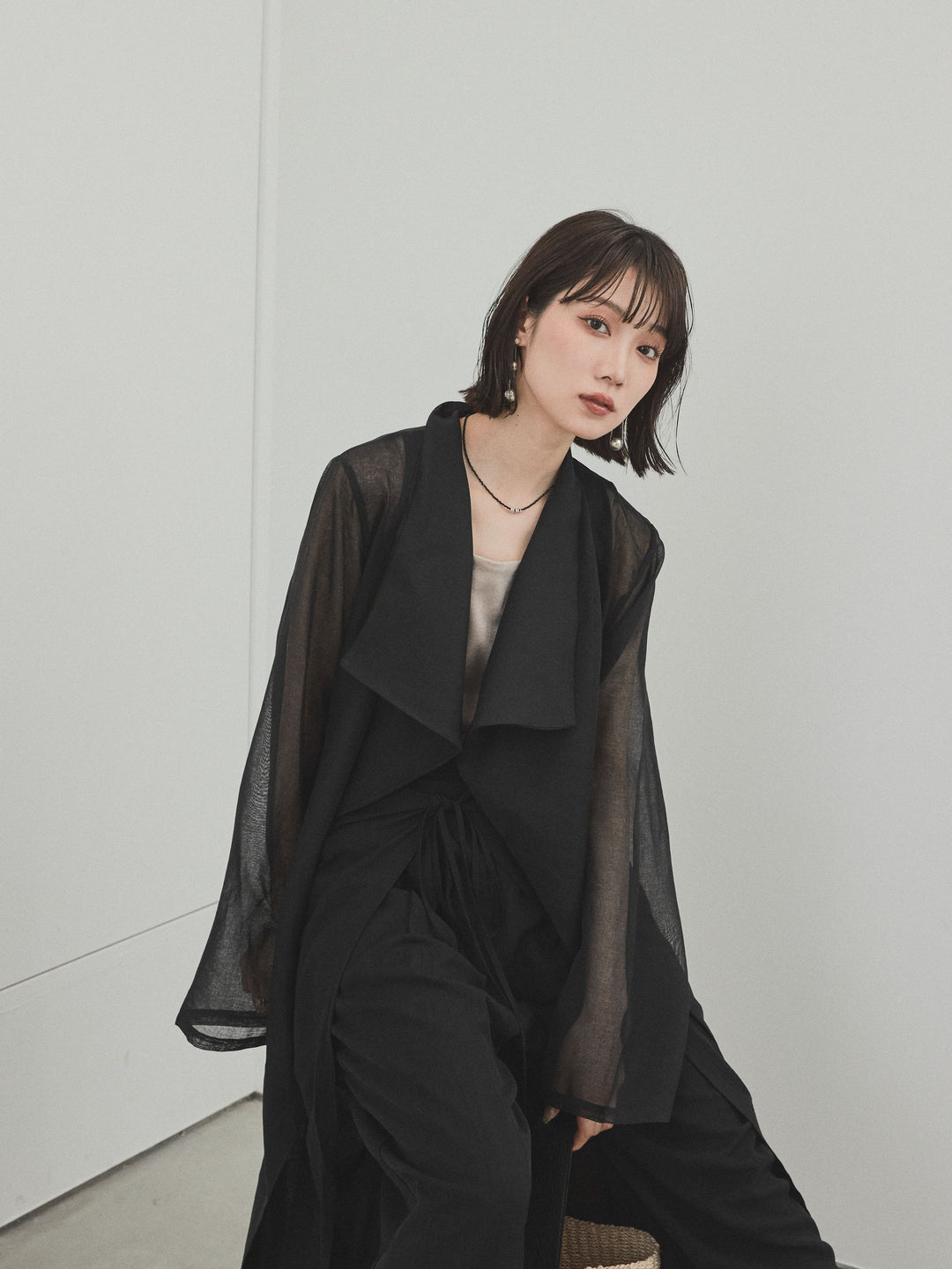 [預購] 方形天鵝絨背心/米白色