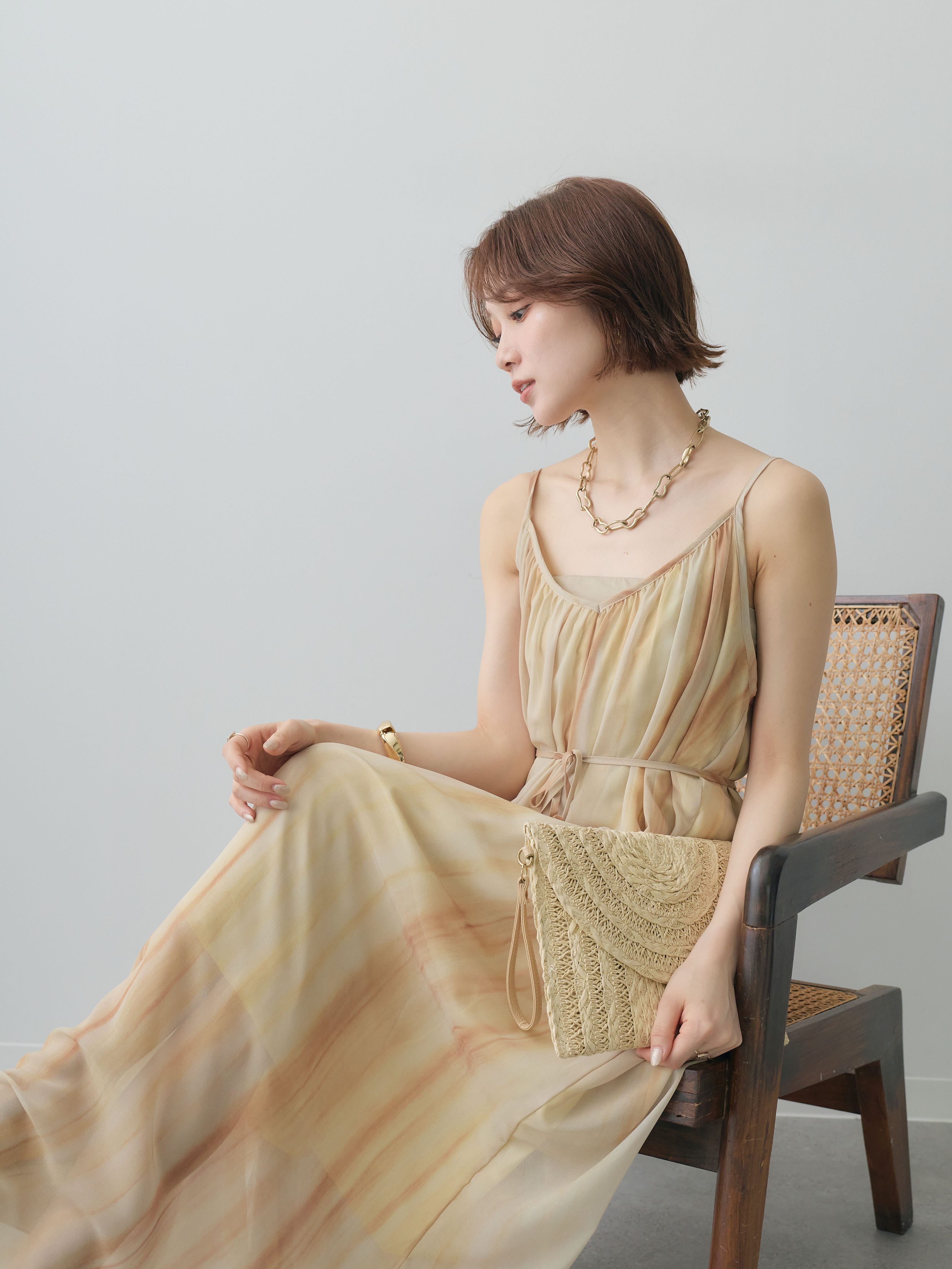 予約]アートグラデーションフレアキャミワンピース/yellow – Lumier