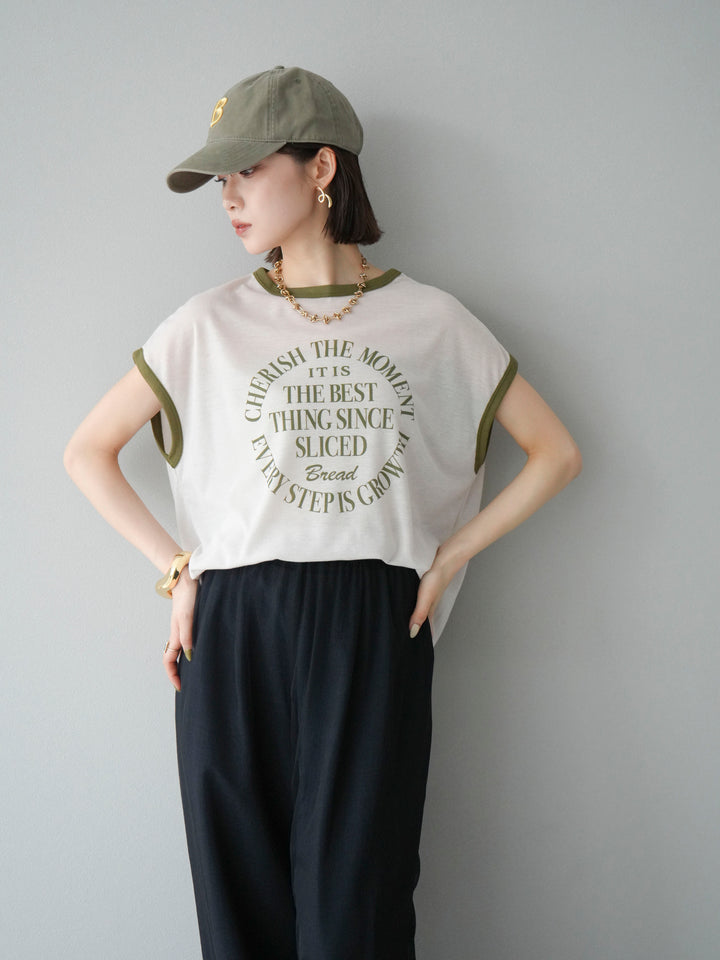 [SET]シアーフライス ロゴプリントT +コード刺繍チュールレイヤードパンツ(2set)