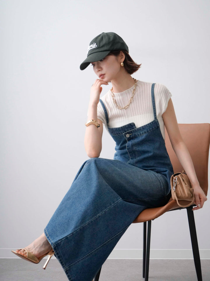 [予約]シアーリブフレンチニットトップス/white