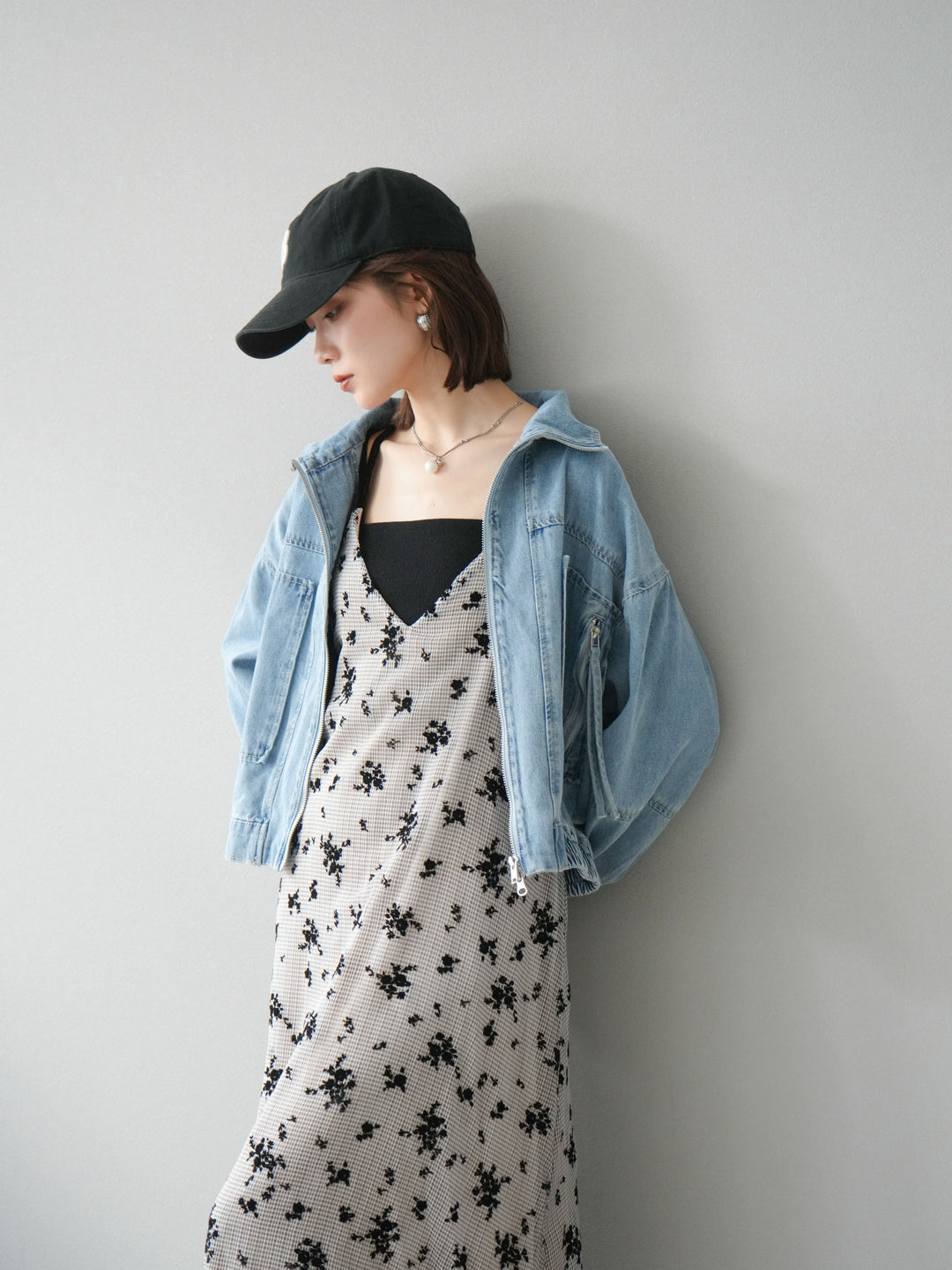 [予約]ZIPポケットデニムショートブルゾン/ブリーチ