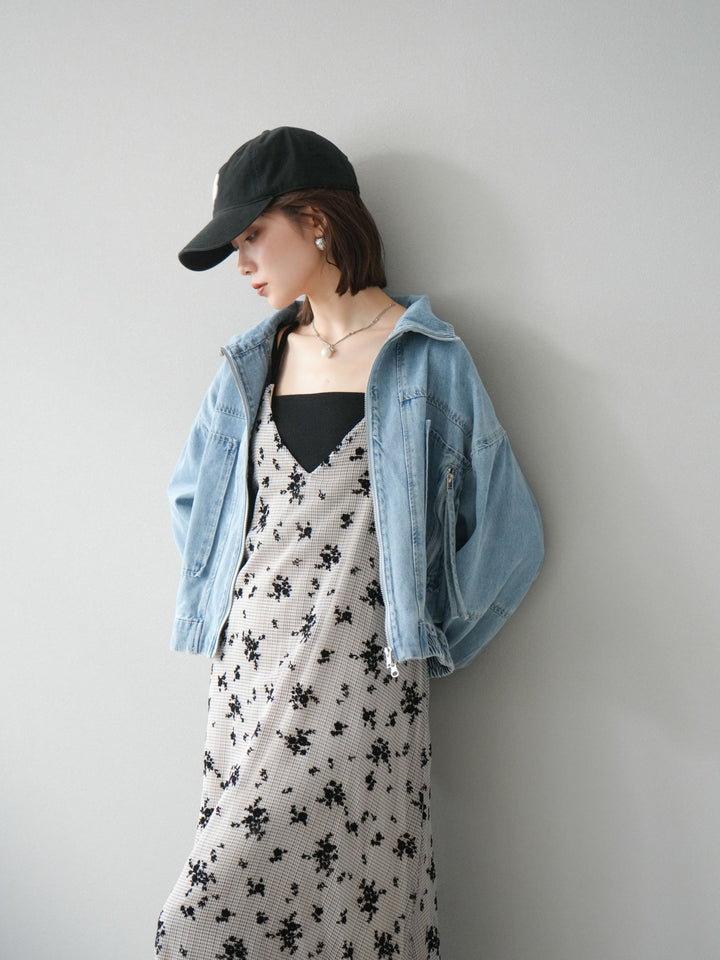 [予約]ZIPポケットデニムショートブルゾン/ブリーチ