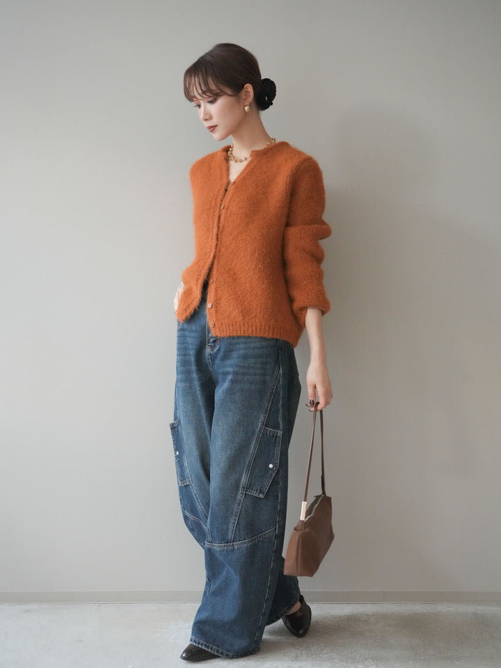 [予約]カーゴデザインコクーンデニムパンツ/navy