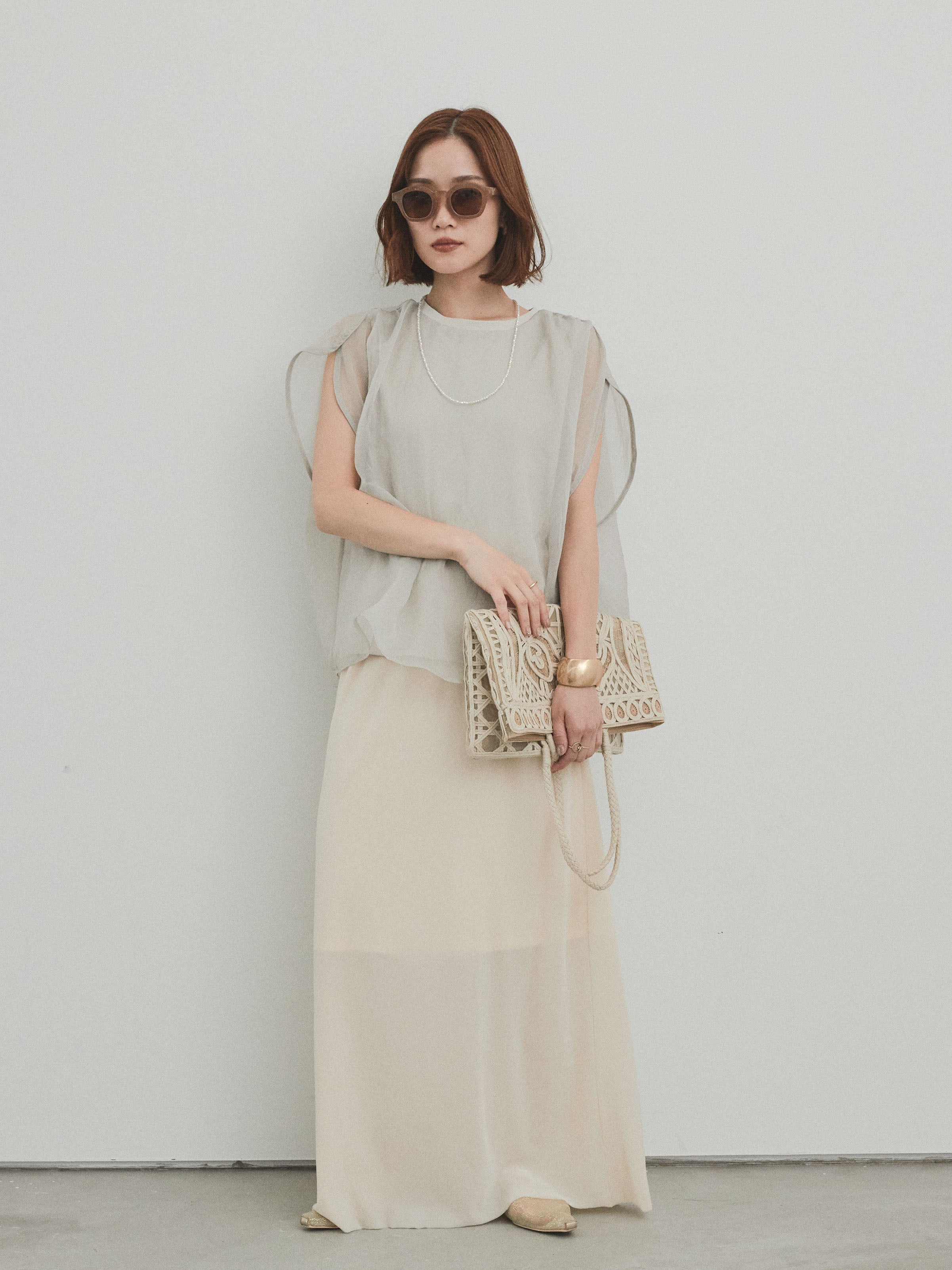 予約]ベロアナロースカート/アイボリー – Lumier