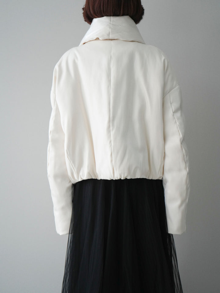 [20%オフ]シャイニーアシンメトリーダウンジャケット/offwhite