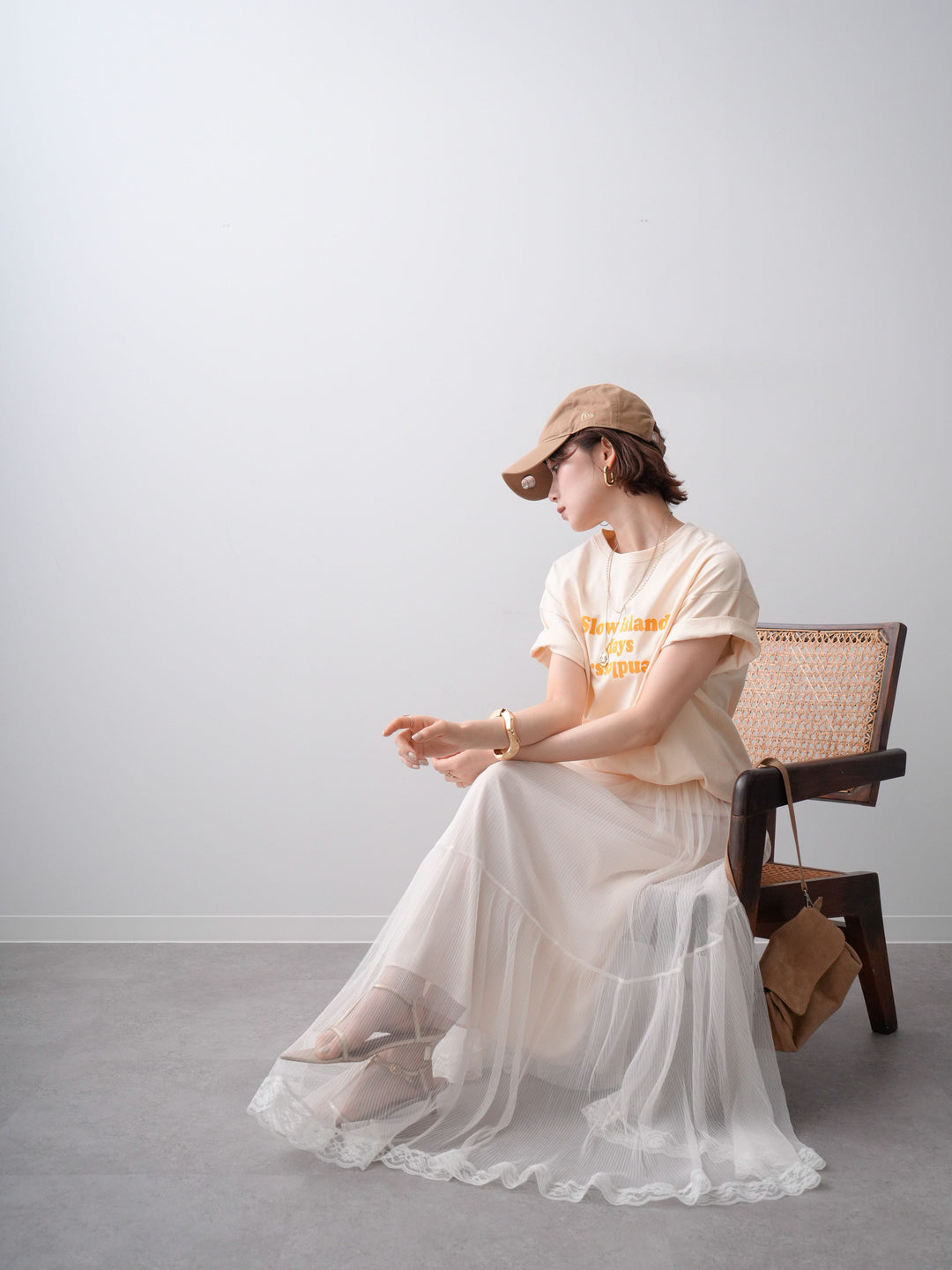 [予約]フロッキーロゴTEE/beige