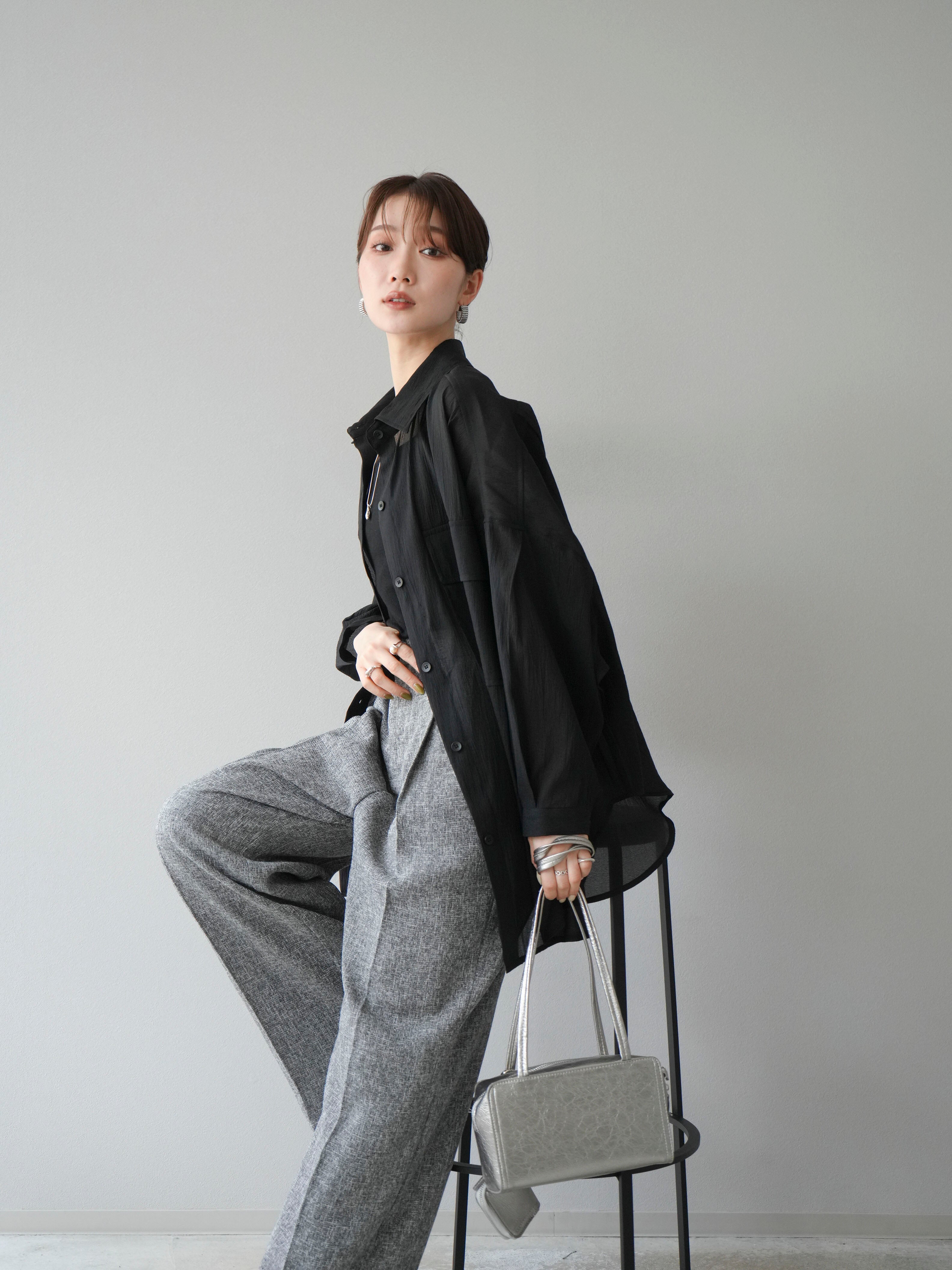 予約]BIGポケットオーバーシアーシャツ/ブラック – Lumier