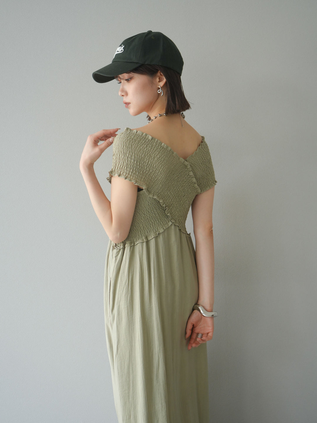 [SET]シャーリングクロスワンピース+シャーリングクロスワンピース(2set)