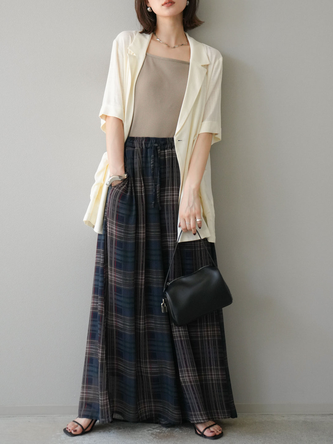 [予約]ライトリネンハーフスリーブジャケット/オフ