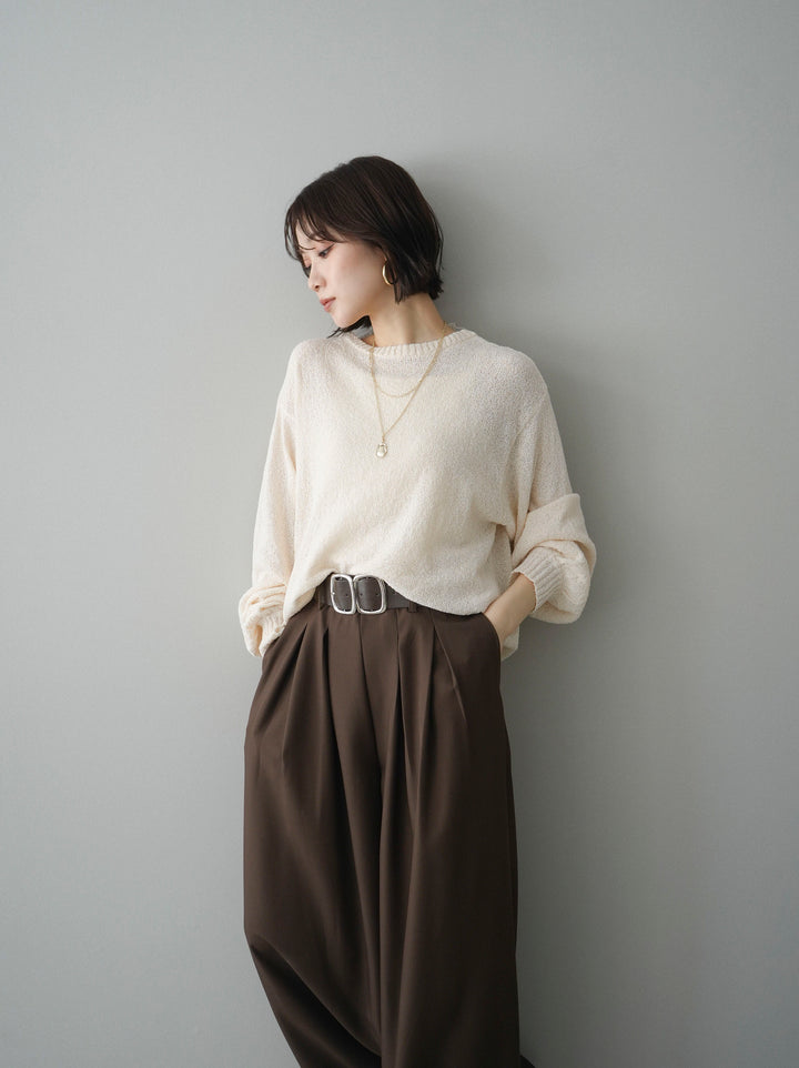 [予約]バックシアーフラワーレースニットプルオーバー/ivory