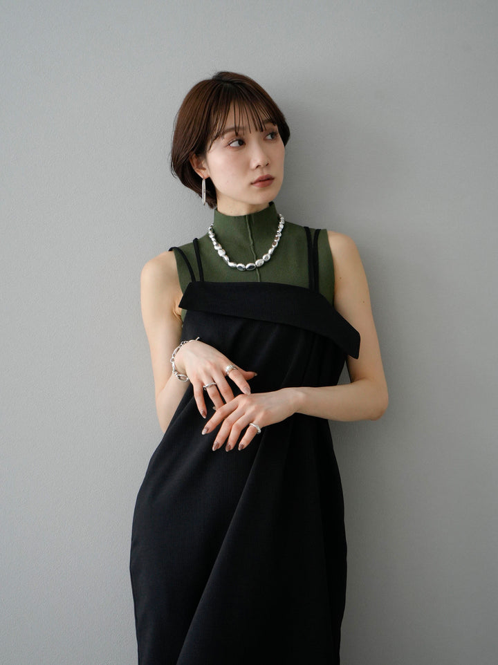[SET] Design camisole dress + petite neck center seam sleeveless knit top (2set)