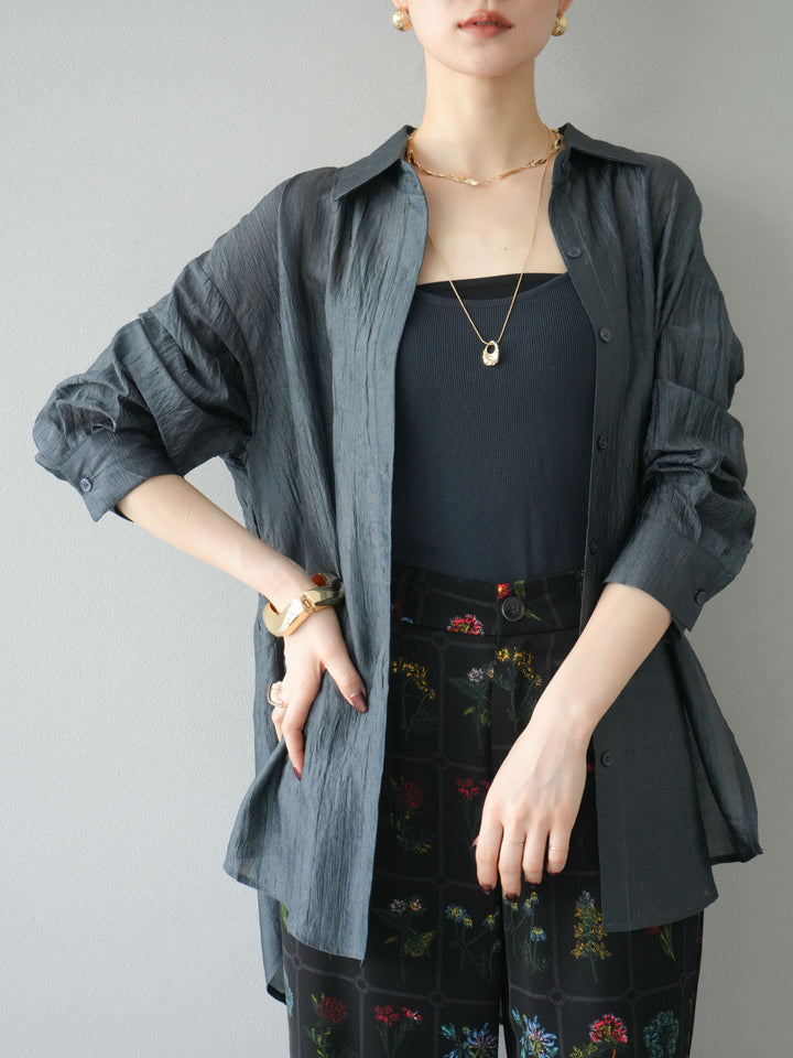 [予約]ワッシャーシャイニーシャツ/グレー