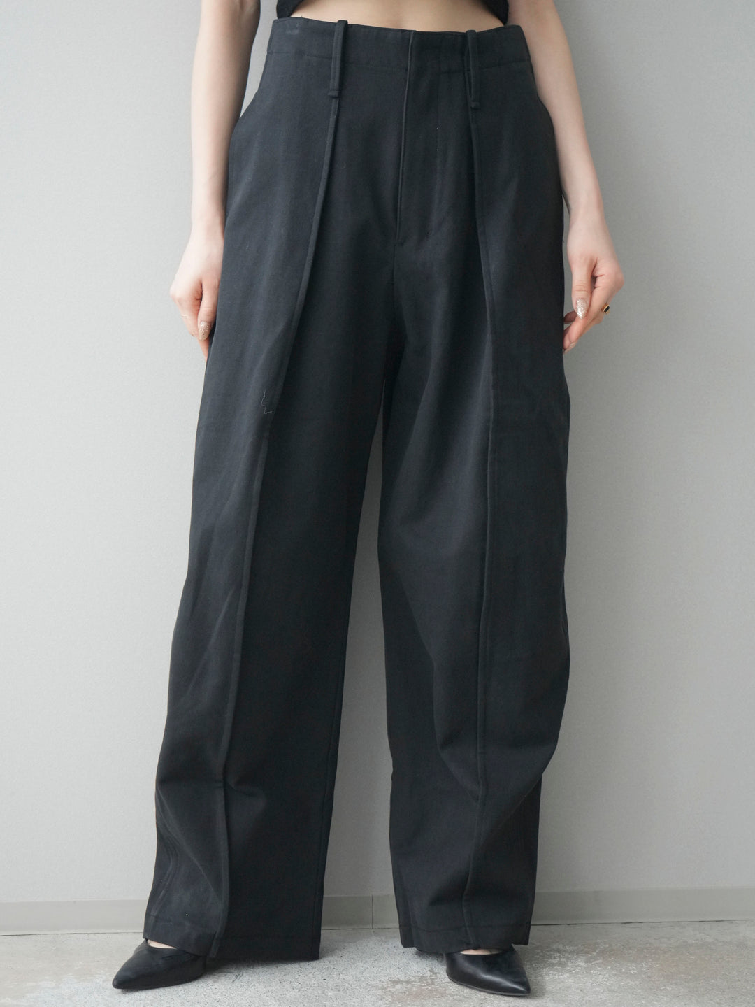 [予約]コットンツイルカーブパンツ/black
