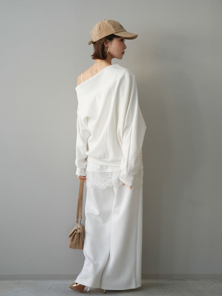 [予約]イージーポンチワイドパンツ/white