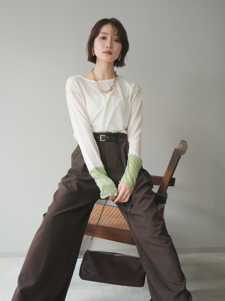 [SET]配色メロウトップス+配色メロウトップス(2set)