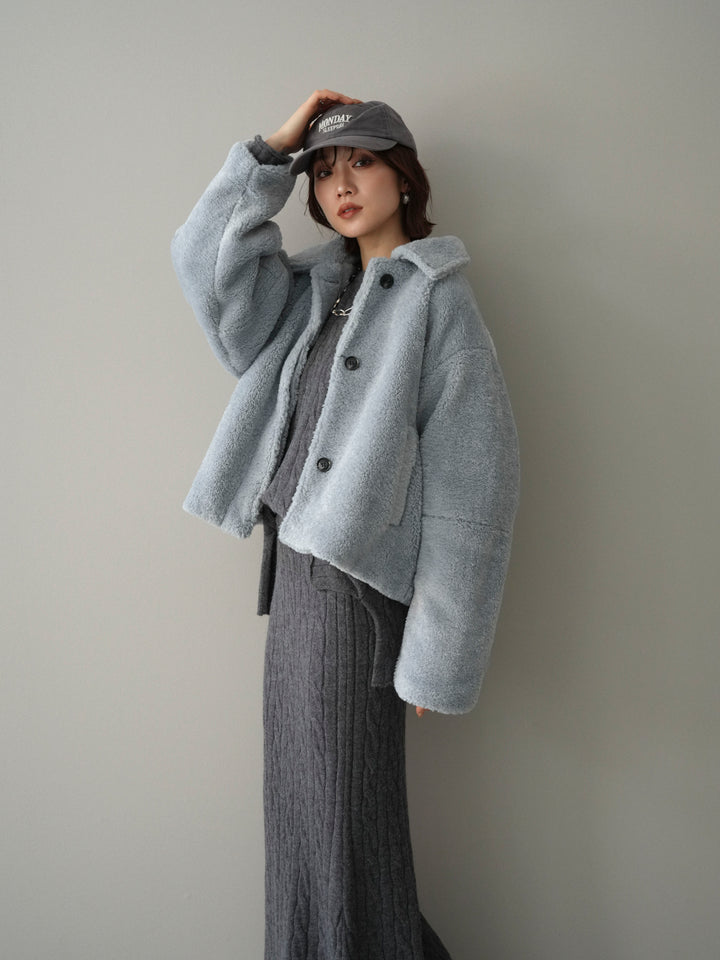 [予約]エコファーステンカラージャケット/blue