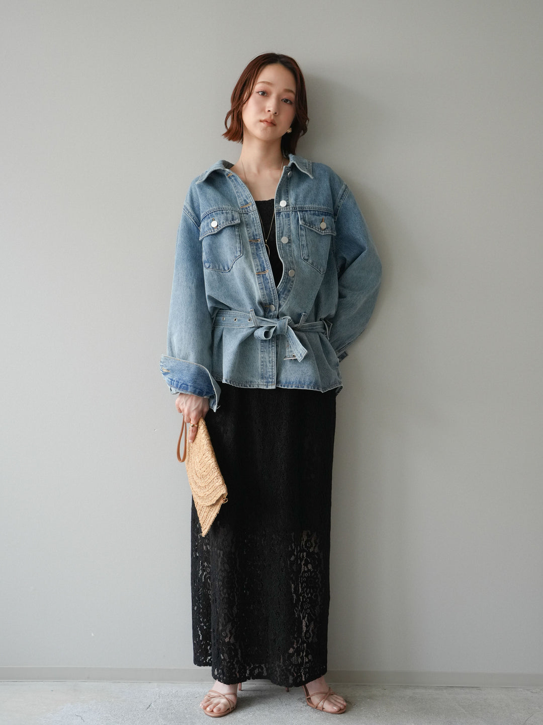 [SET]フルレースキャミ＆IラインスカートSET UP