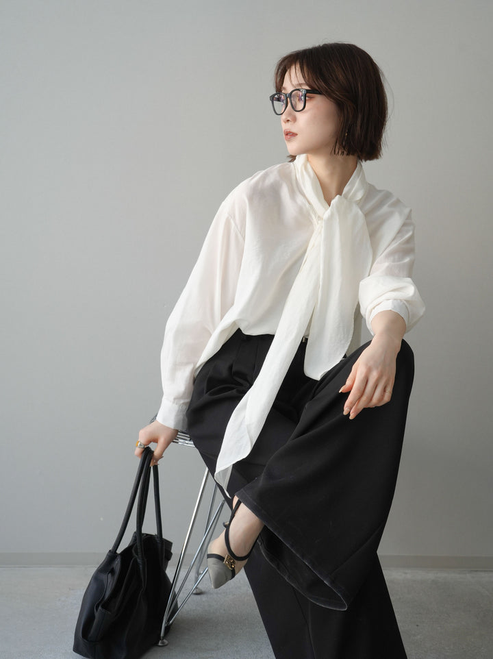 [予約]シアーボウタイブラウス/ivory