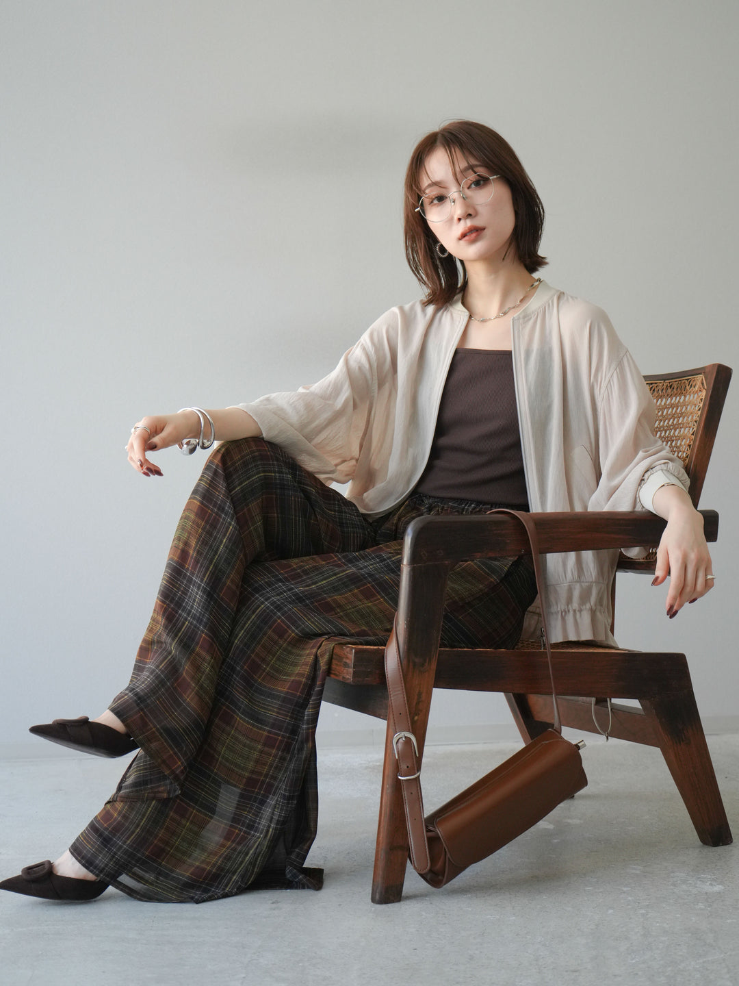 [預訂] Washer Sheer Blouson/象牙白