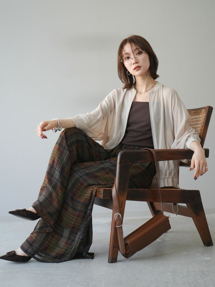 [預訂] Washer Sheer Blouson/象牙白