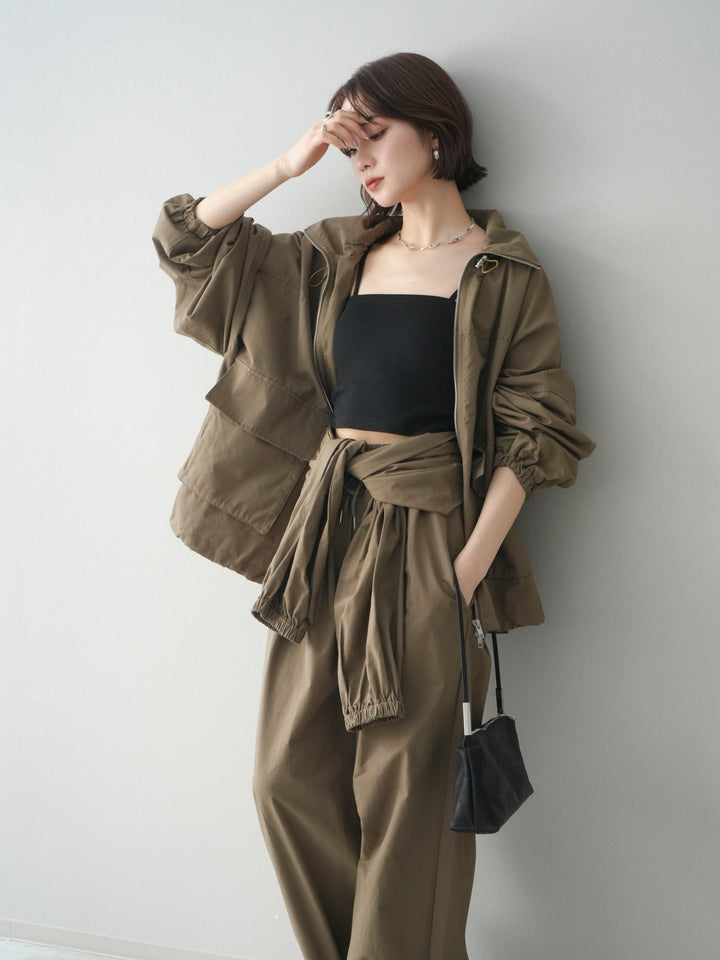 [予約]ビッグポケットコットンナイロンジップブルゾン/brown