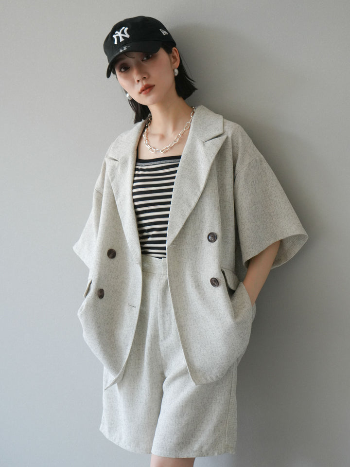 [SET]サマーツイードハーフジャケット+サマーツイードハーフパンツ(2set)