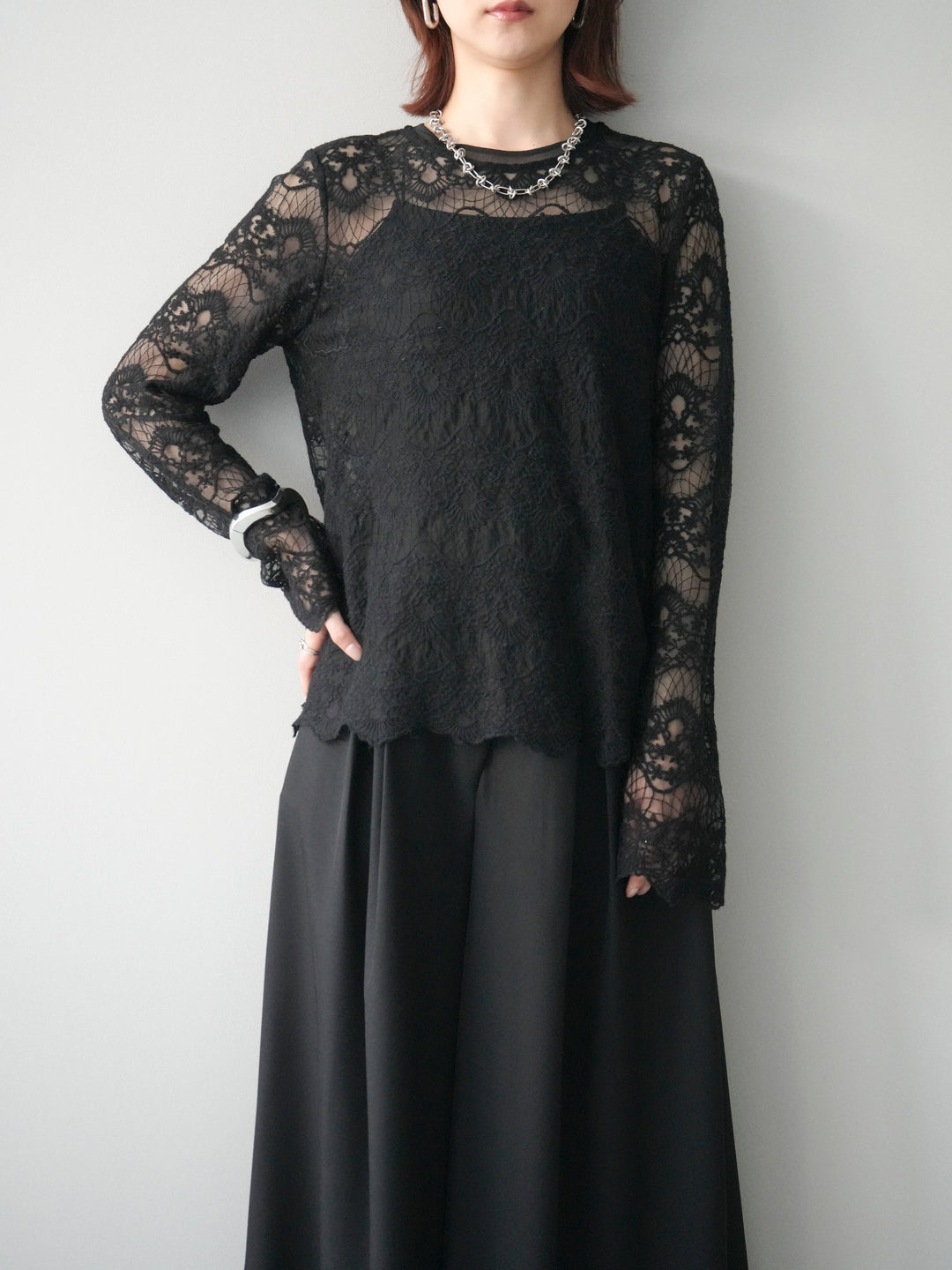 [SET]チュールレーストップス+選べるアクセセット(2set)