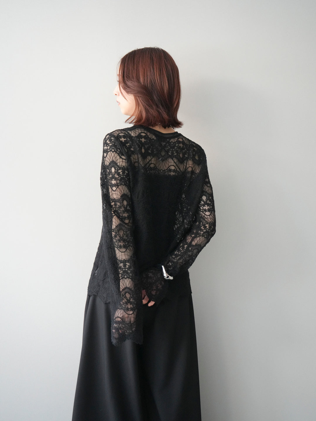 [予約]チュールレーストップス/black