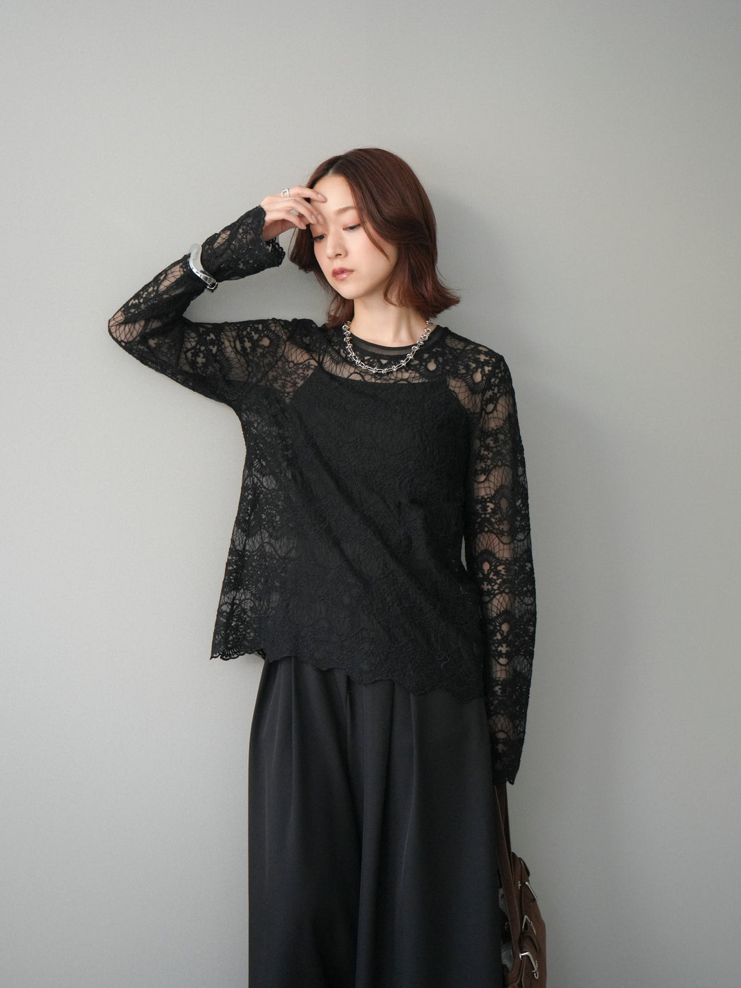 [予約]チュールレーストップス/black