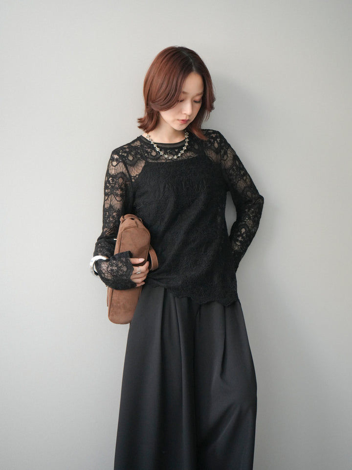 [予約]チュールレーストップス/black