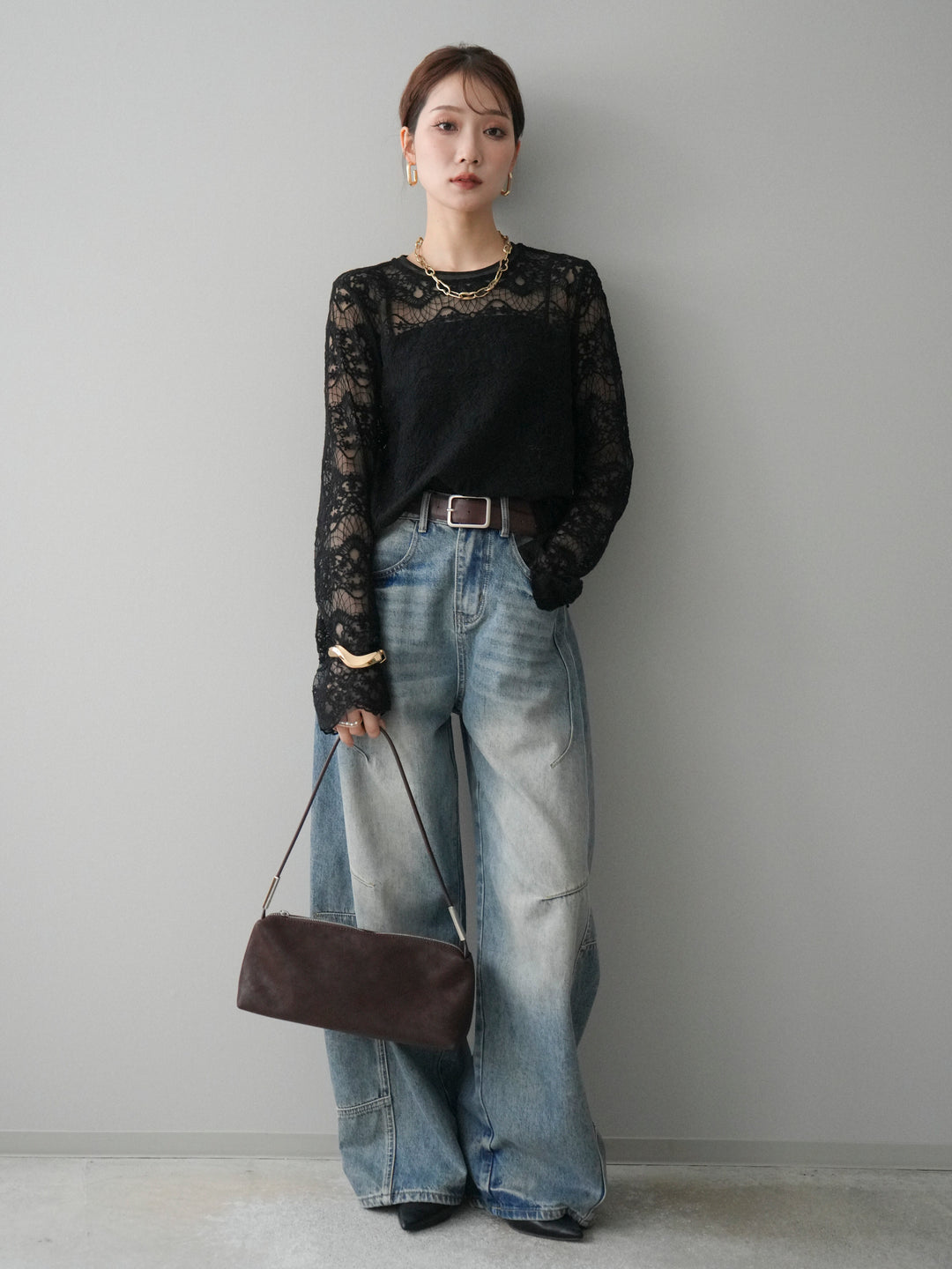 [予約]チュールレーストップス/black