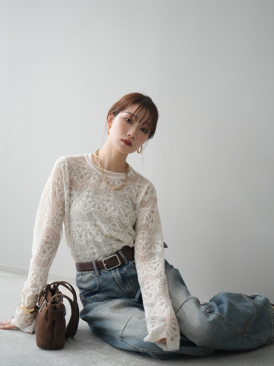 [予約]チュールレーストップス/ivory