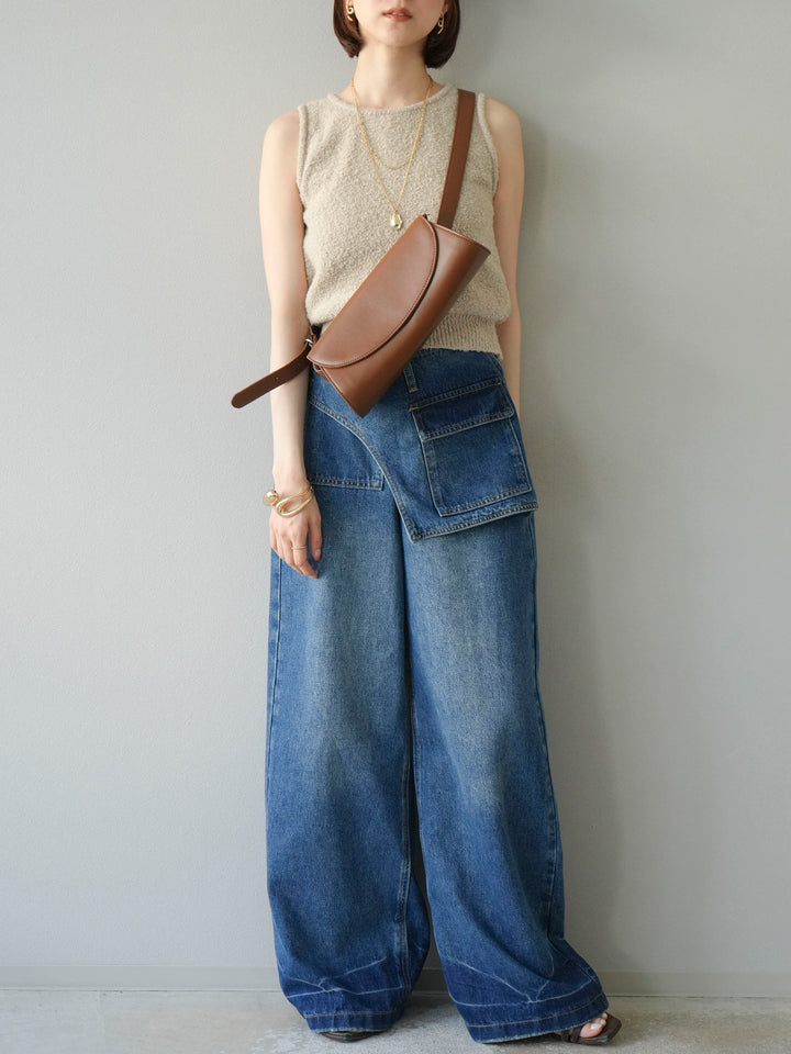 [予約]ブークレニットタンクトップ/ベージュ