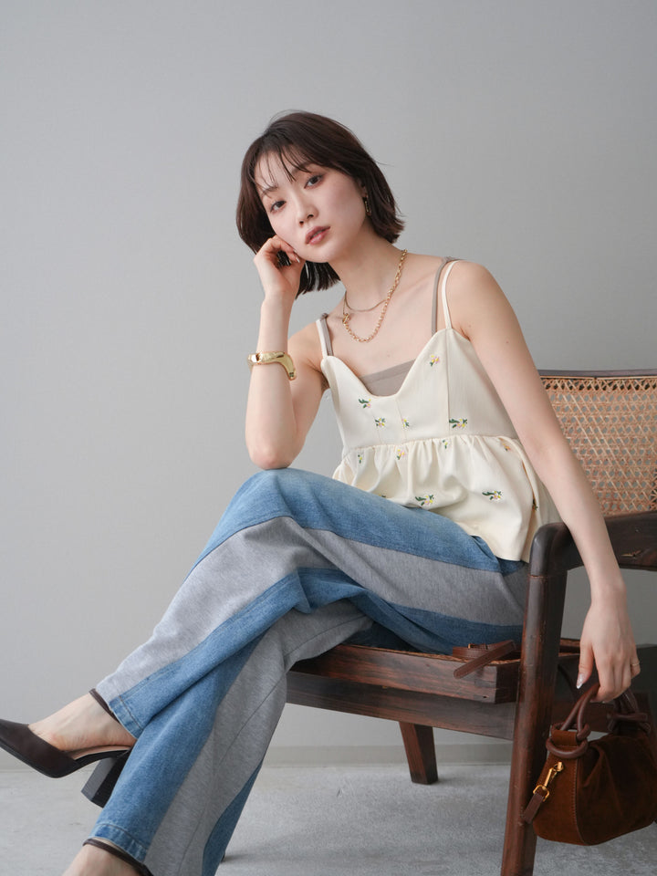 [予約]フラワー刺繍ビスチェ/ivory
