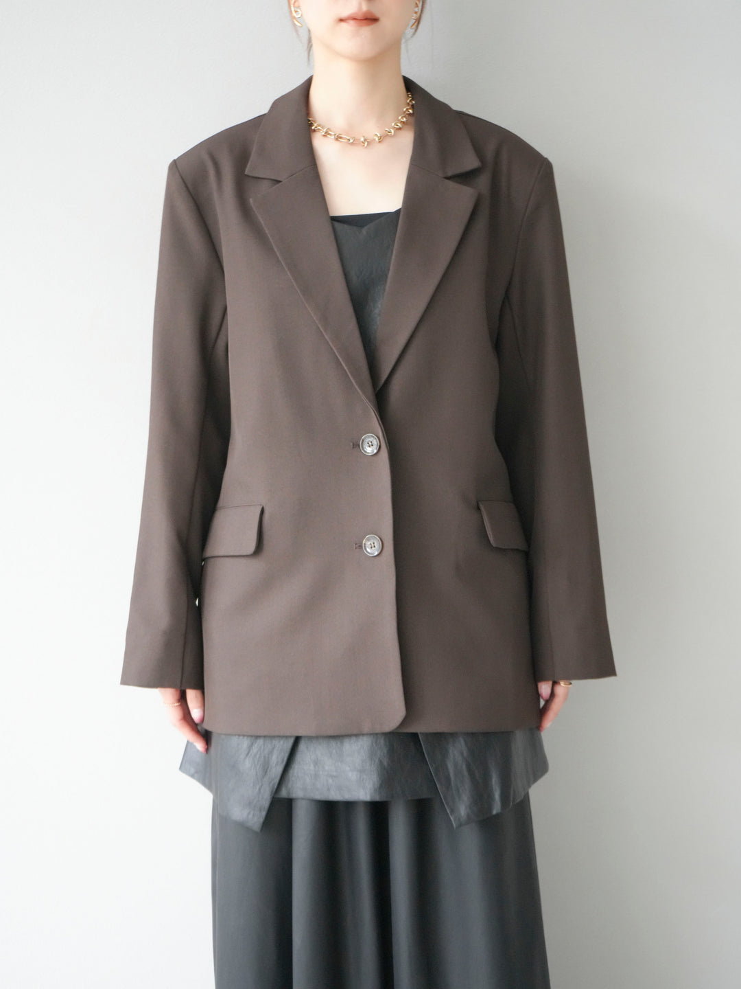 [予約]エステルオーバーテーラードジャケット/ブラウン