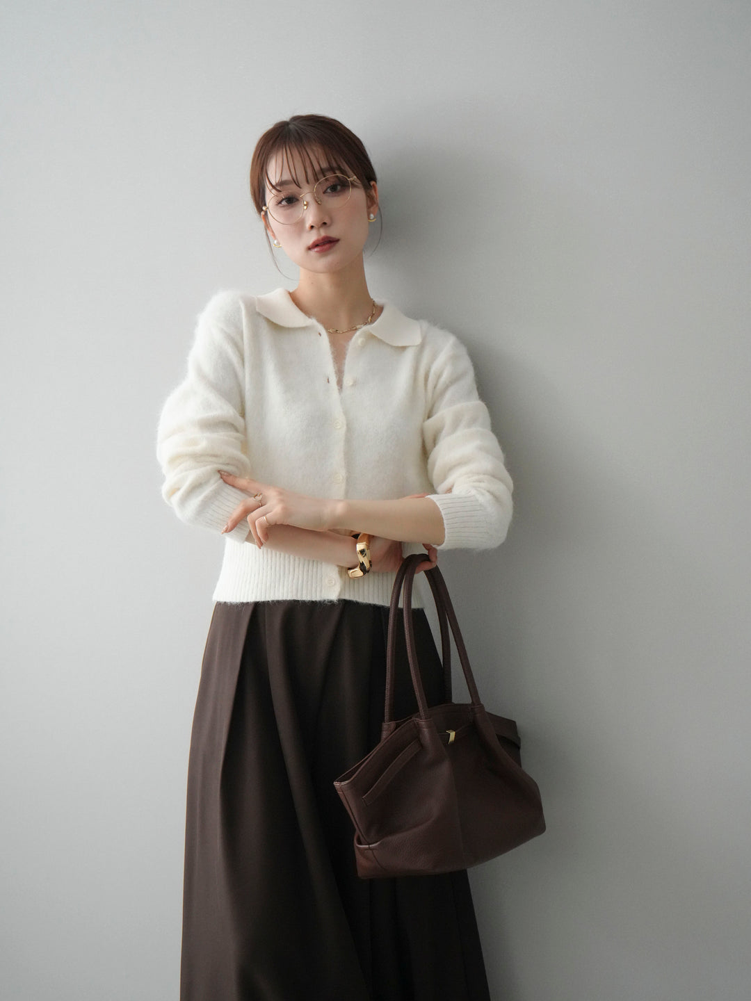 [SET]モヘア衿付きボタンプルオーバー+モヘア衿付きボタンプルオーバー(2set)