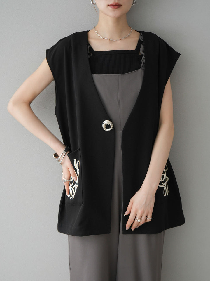 [預訂] 繫帶荷葉邊連身衣/灰色