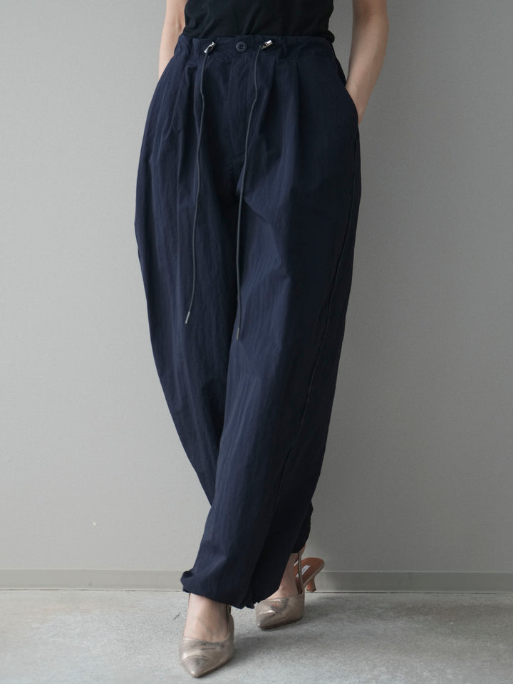 [予約]ドロストサイドラインナイロンパンツ/black